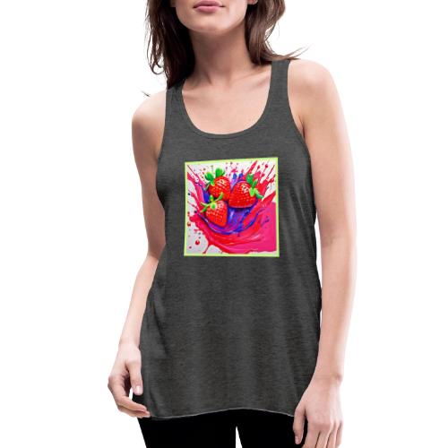 Vibrant Strawberry Splash - Women's Flowy Tank Top by Bella