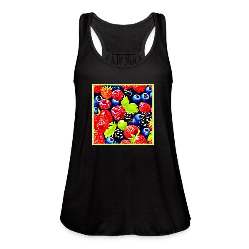 Colorful Berry Medley Design - Women's Flowy Tank Top by Bella