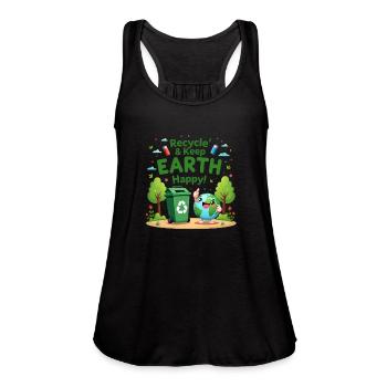 ecycle et Keep Earth Happy - Débardeur fluide pour femmes par Bella - gris chiné - Devant - Julia (174cm)