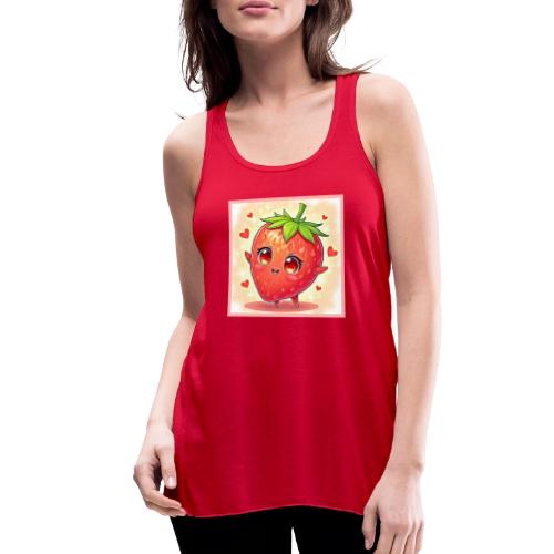 Adorable Sweet Strawberry Bliss - Women's Flowy Tank Top by Bella