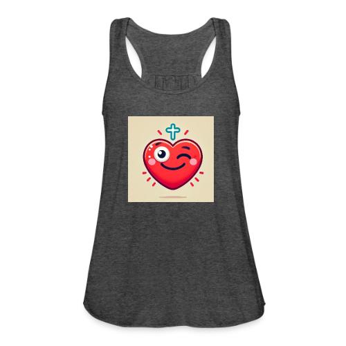 DALLE 2025 09 13 15 56 10 A winking heart sh - Women's Flowy Tank Top by Bella