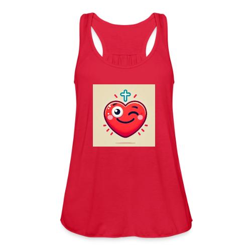 DALLE 2025 09 13 15 56 10 A winking heart sh - Women's Flowy Tank Top by Bella