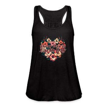 Every Day is Earth Day - Women's Flowy Tank Top by Bella - deep heather - Front - Julia (174cm)
