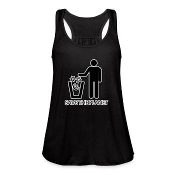 Save The Planet Religions - Women's Flowy Tank Top by Bella - deep heather - Front - Julia (174cm)