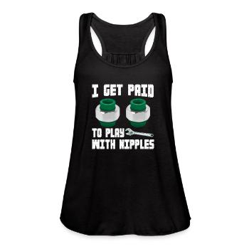I Get Paid To Play With Nipples - Women's Flowy Tank Top by Bella - deep heather - Front - Julia (174cm)