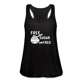 FARMER GIFT IDEAS : FREE SUGAR FREE - Women's Flowy Tank Top by Bella - deep heather - Front - Julia (174cm)