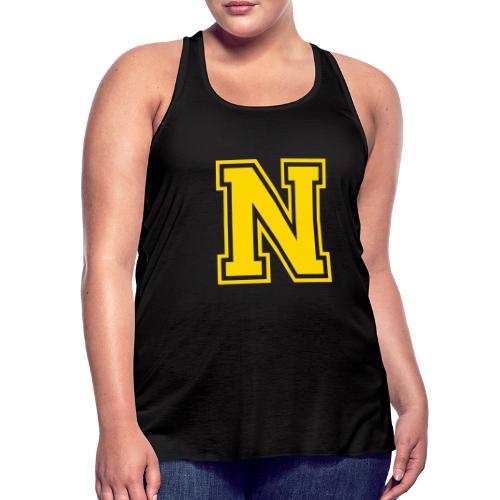 Letter N – Capital Athletic Alphabet Monogram - Women's Flowy Tank Top by Bella