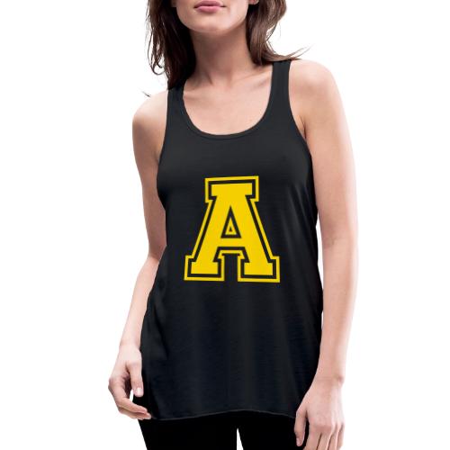 Letter A – Capital Athletic Alphabet Monogram - Women's Flowy Tank Top by Bella