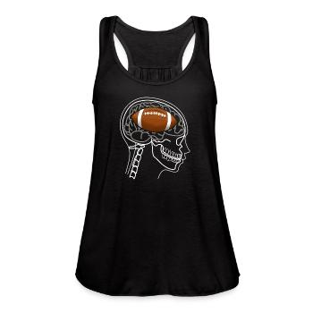 AMERICAN FOOTBALL ON BRAIN X-RAY DESIGN - Women's Flowy Tank Top by Bella -  - Front - Julia (174cm)