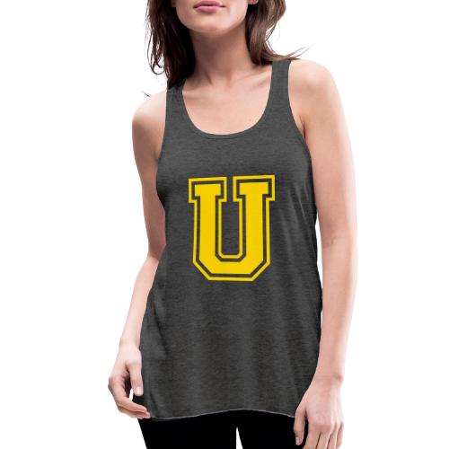 Letter U – Capital Athletic Alphabet Monogram - Women's Flowy Tank Top by Bella