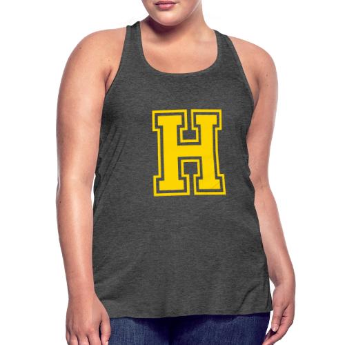Letter H – Capital Athletic Alphabet Monogram - Women's Flowy Tank Top by Bella