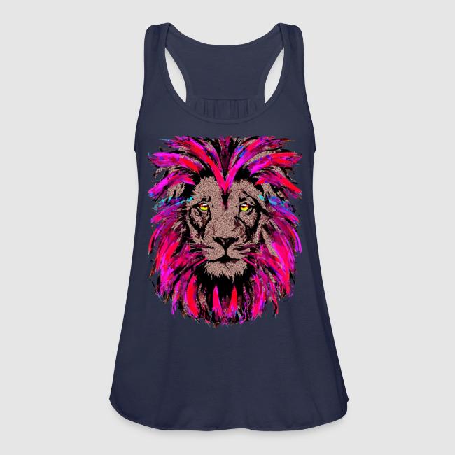 Purple Lion Head - Pink Lion Face Drawing