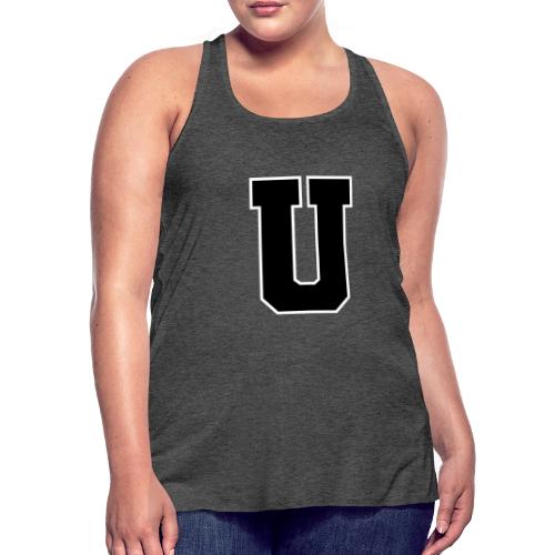 Varsity Letter U Collegiate Monogram - Women's Flowy Tank Top by Bella