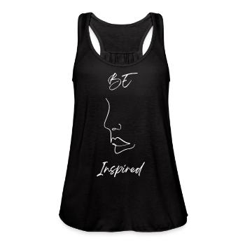 Be Inspired - Women's Flowy Tank Top by Bella - deep heather - Front - Julia (174cm)