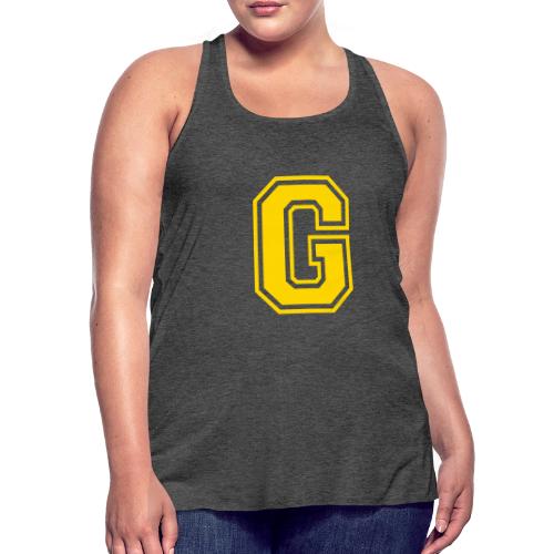 Letter G – Capital Athletic Alphabet Monogram - Women's Flowy Tank Top by Bella