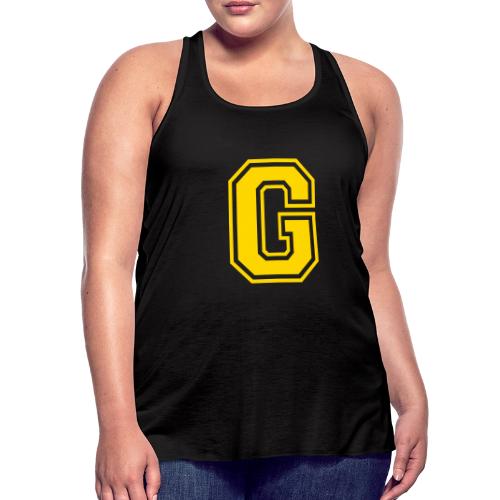 Letter G – Capital Athletic Alphabet Monogram - Women's Flowy Tank Top by Bella