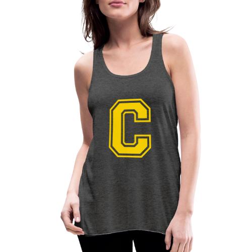 Letter C – Capital Athletic Alphabet Monogram - Women's Flowy Tank Top by Bella