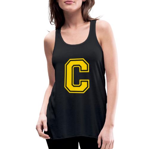 Letter C – Capital Athletic Alphabet Monogram - Women's Flowy Tank Top by Bella