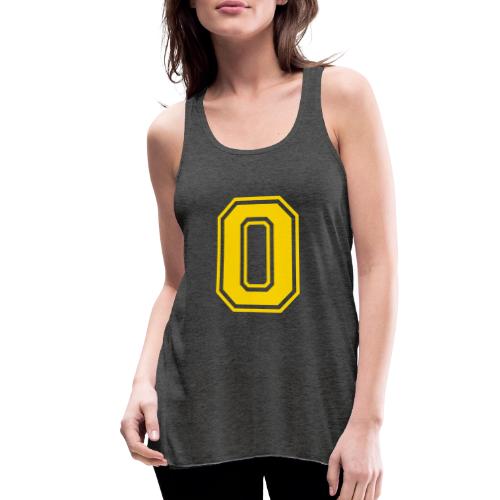 Letter O – Capital Athletic Alphabet Monogram - Women's Flowy Tank Top by Bella