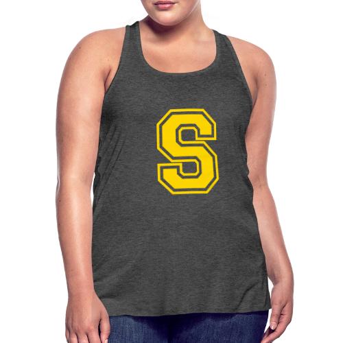 Letter S – Capital Athletic Alphabet Monogram - Women's Flowy Tank Top by Bella