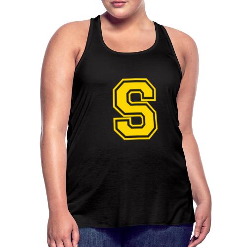 Letter S – Capital Athletic Alphabet Monogram - Women's Flowy Tank Top by Bella