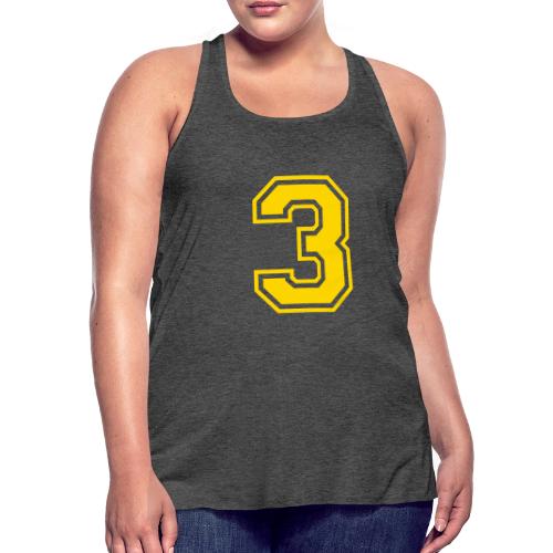 Number 3 in a classic athletic collegiate font - Women's Flowy Tank Top by Bella