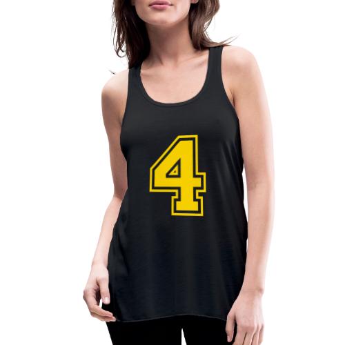 Number 4 in a classic athletic collegiate font - Women's Flowy Tank Top by Bella