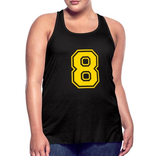 Number 8 in a classic athletic collegiate font - Women's Flowy Tank Top by Bella