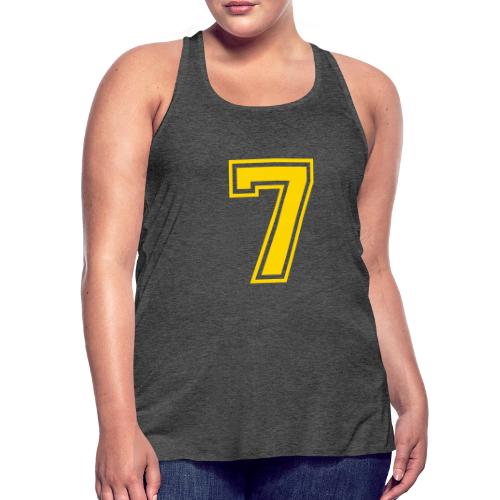Number 7 in a classic athletic collegiate font - Women's Flowy Tank Top by Bella