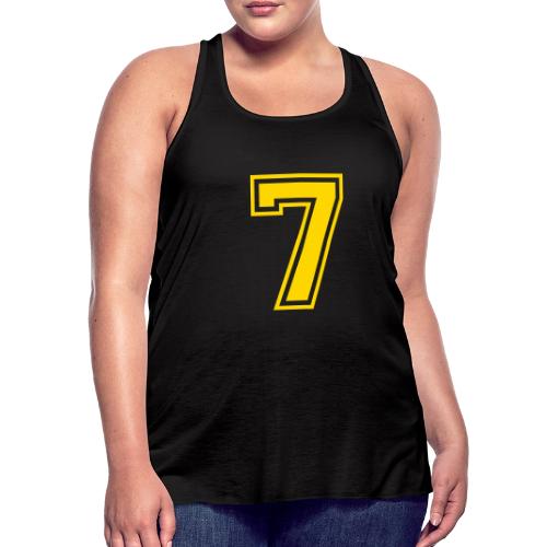 Number 7 in a classic athletic collegiate font - Women's Flowy Tank Top by Bella