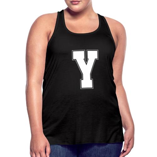 White Letter Y – Varsity Alphabet Monogram - Women's Flowy Tank Top by Bella