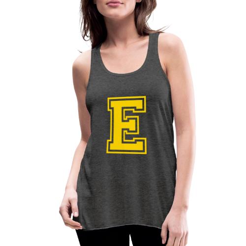 Letter E – Capital Athletic Alphabet Monogram - Women's Flowy Tank Top by Bella