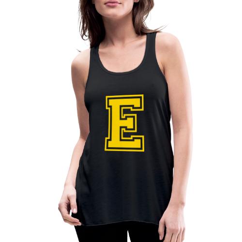 Letter E – Capital Athletic Alphabet Monogram - Women's Flowy Tank Top by Bella