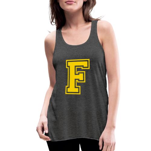Letter F – Capital Athletic Alphabet Monogram - Women's Flowy Tank Top by Bella
