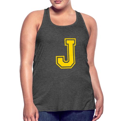 Letter J – Capital Athletic Alphabet Monogram - Women's Flowy Tank Top by Bella
