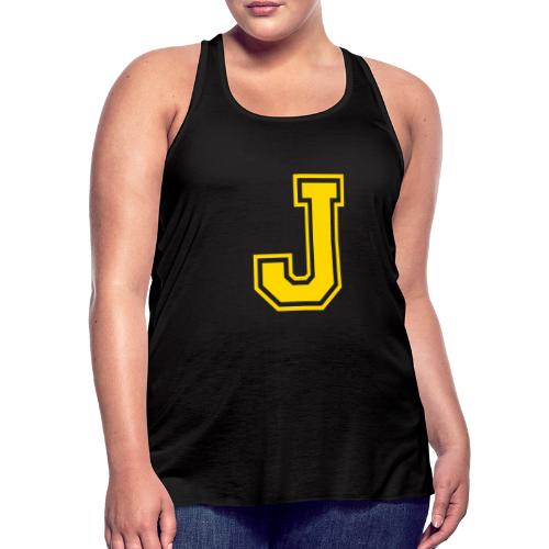 Letter J – Capital Athletic Alphabet Monogram - Women's Flowy Tank Top by Bella