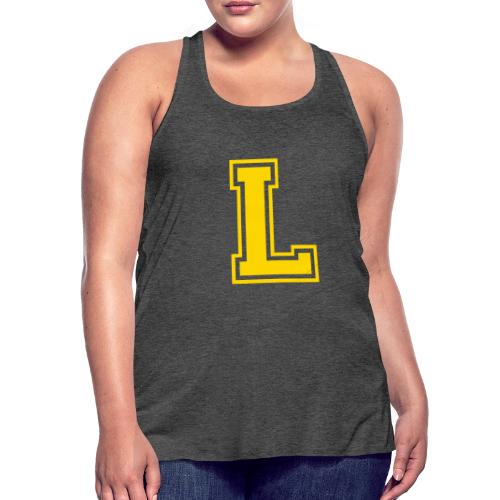 Letter L – Capital Athletic Alphabet Monogram - Women's Flowy Tank Top by Bella