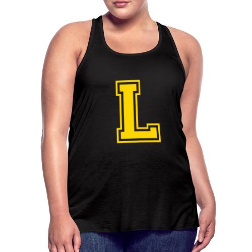 Letter L – Capital Athletic Alphabet Monogram - Women's Flowy Tank Top by Bella