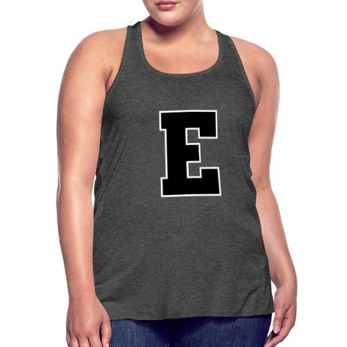 Varsity Letter E Collegiate Font Graphic - Women's Flowy Tank Top by Bella