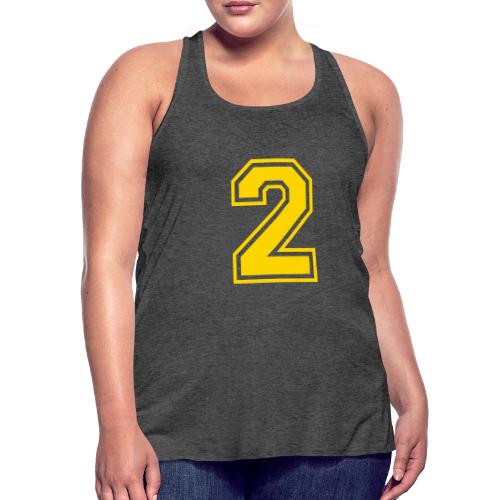 Number 2 in a classic athletic collegiate font - Women's Flowy Tank Top by Bella