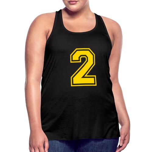 Number 2 in a classic athletic collegiate font - Women's Flowy Tank Top by Bella