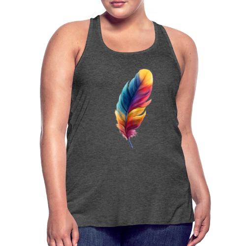 Rainbow Flight Feather - Women's Flowy Tank Top by Bella