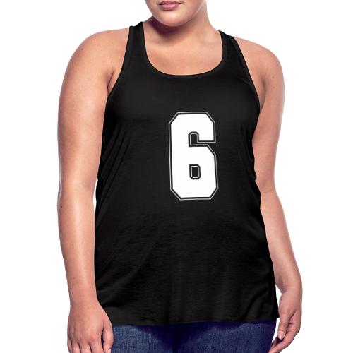 White Number 6 – Varsity Font - Women's Flowy Tank Top by Bella
