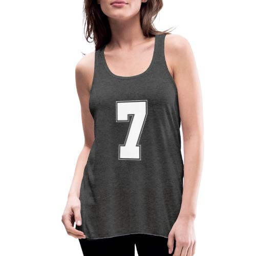 White Number 7 – Varsity Font - Women's Flowy Tank Top by Bella