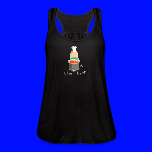 Chef Bert, White Outline (tshirts) - Women's Flowy Tank Top by Bella