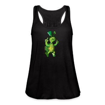 Saint Patrick's Day Turtle - Women's Flowy Tank Top by Bella - deep heather - Front - Julia (174cm)