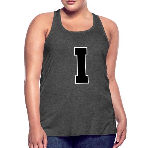 Varsity Letter I Collegiate Monogram - Women's Flowy Tank Top by Bella