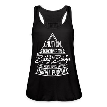 Don't Touch the Baby Bump - Women's Flowy Tank Top by Bella - deep heather - Front - Julia (174cm)