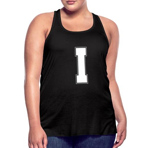 White Letter I – Varsity Alphabet Monogram - Women's Flowy Tank Top by Bella