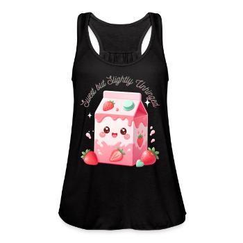 Sweet but Slightly Unhinged Milkbox - Women's Flowy Tank Top by Bella - royal blue - Front - Julia (174cm)